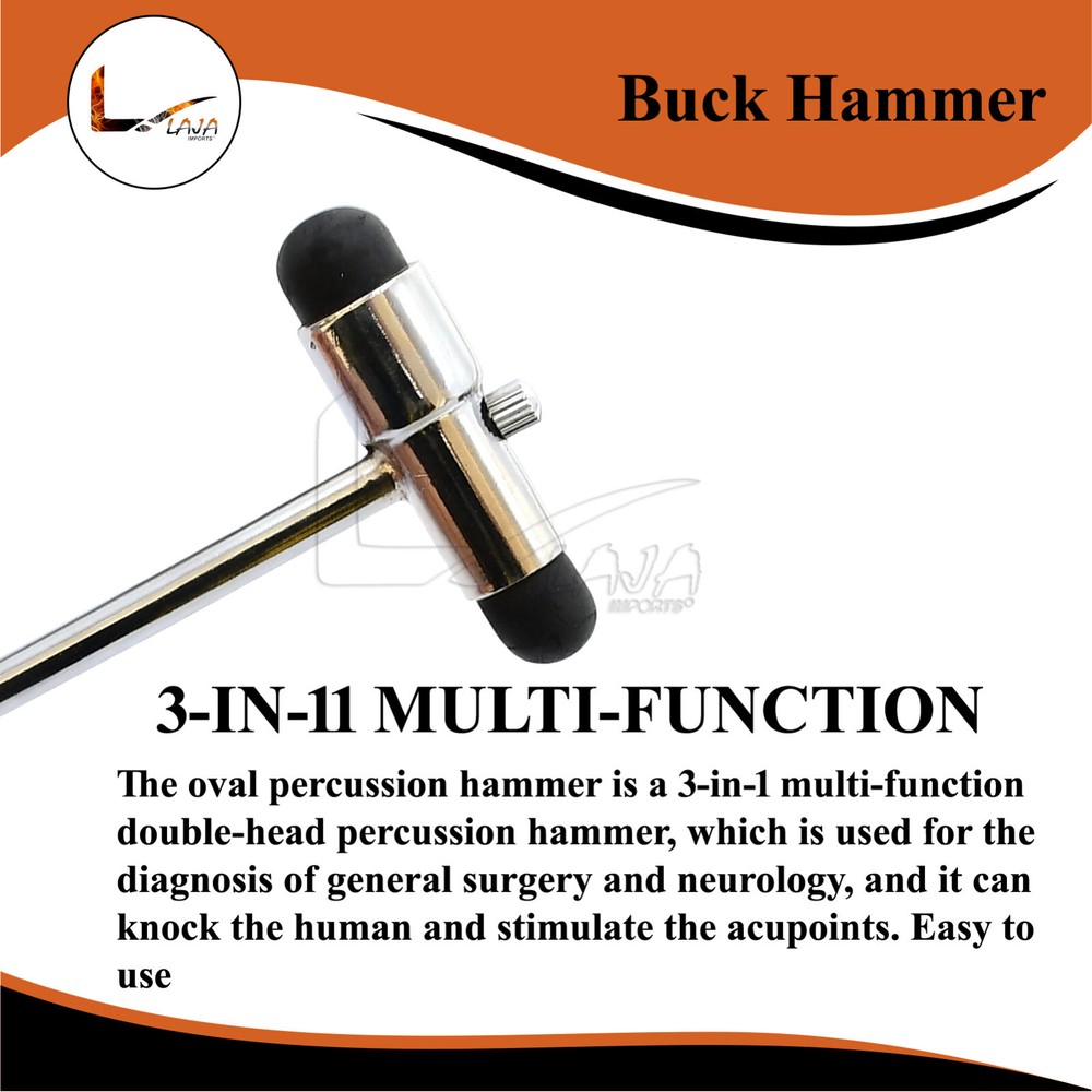 7" Buck Neurogical Reflexes Testing Hammer Stainless Steel