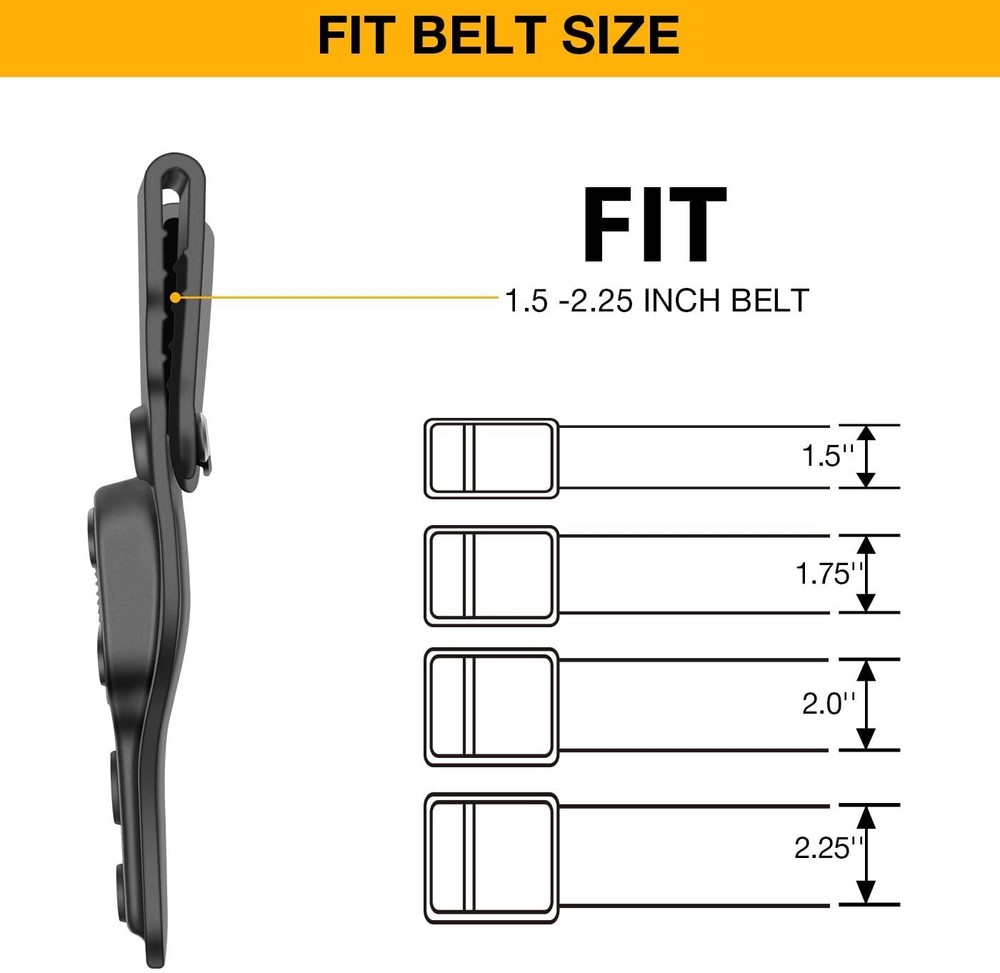 Universal Belt Loop-High/Low/Mid Ride Fit 1.5''-2.25'' Belt Width Holster Attach