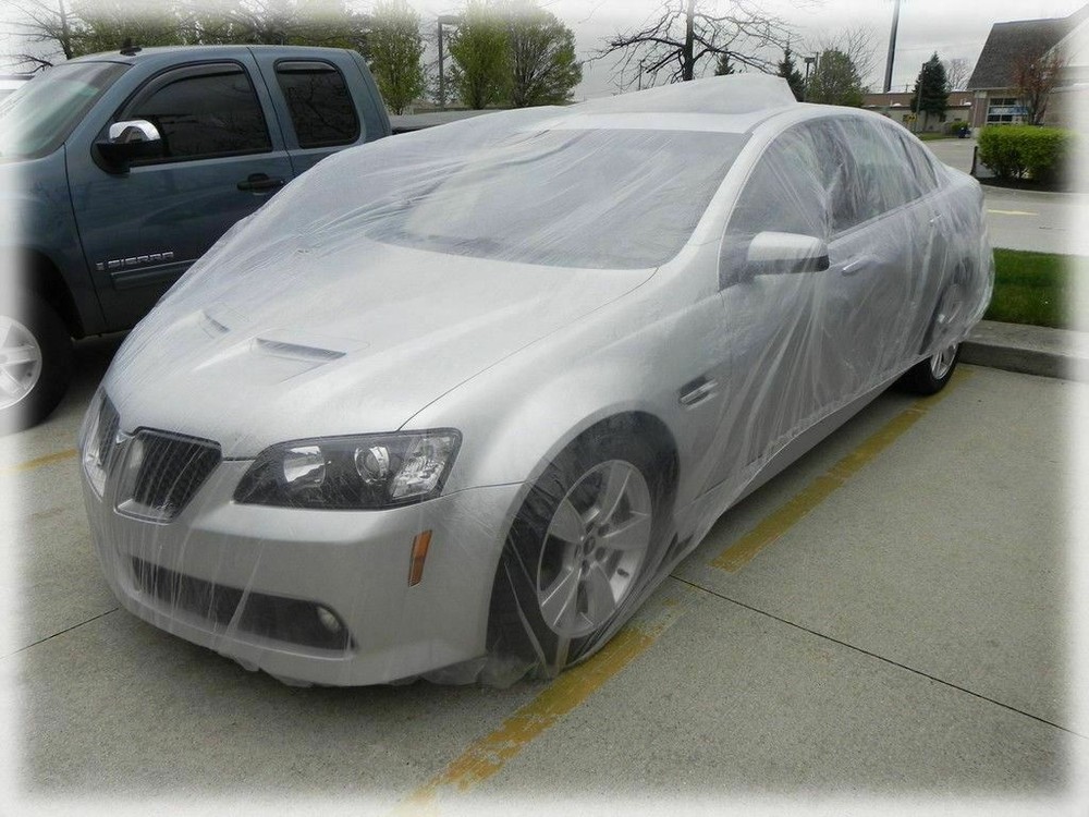 Clear Plastic Disposable Car Cover Temporary Universal Garage Rain Dust 1 Pack