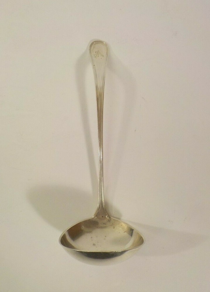 Sterling Silver 5" Cream Sauce Ladle, Monogram "A"