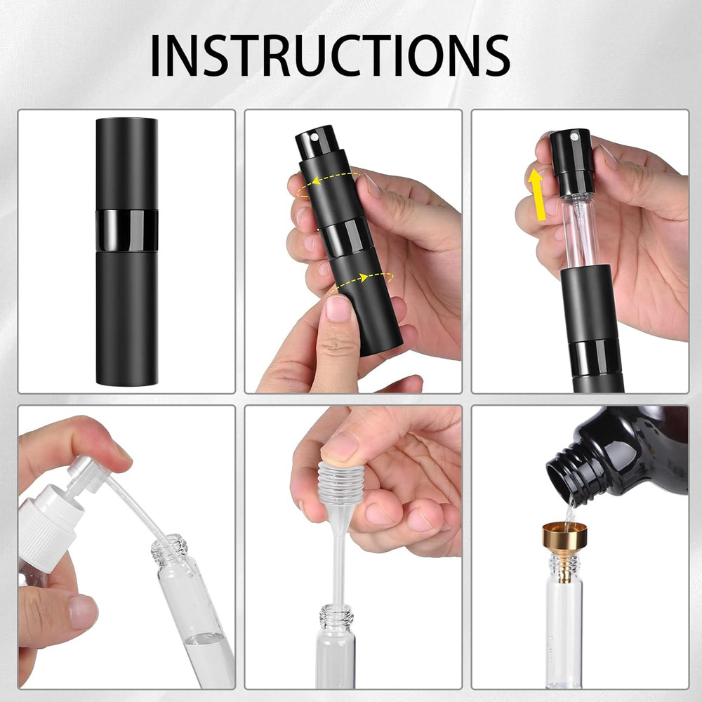 ​​Perfume Travel Refillable Atomizer 8ML (3PCS) - Empty Cologne Spray Bottle, Po