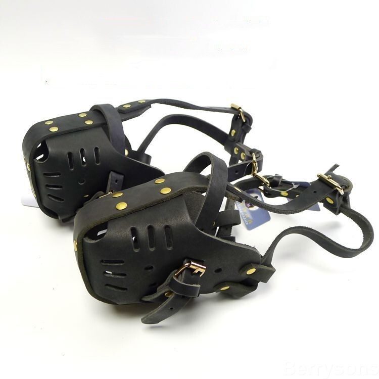 Cowhide Dog Muzzle Basket Medium and Large