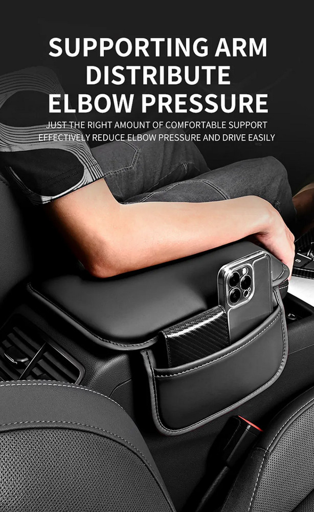 Seat Armrest Cushion Protector Storage Pad Leather For Car Interior Accessories