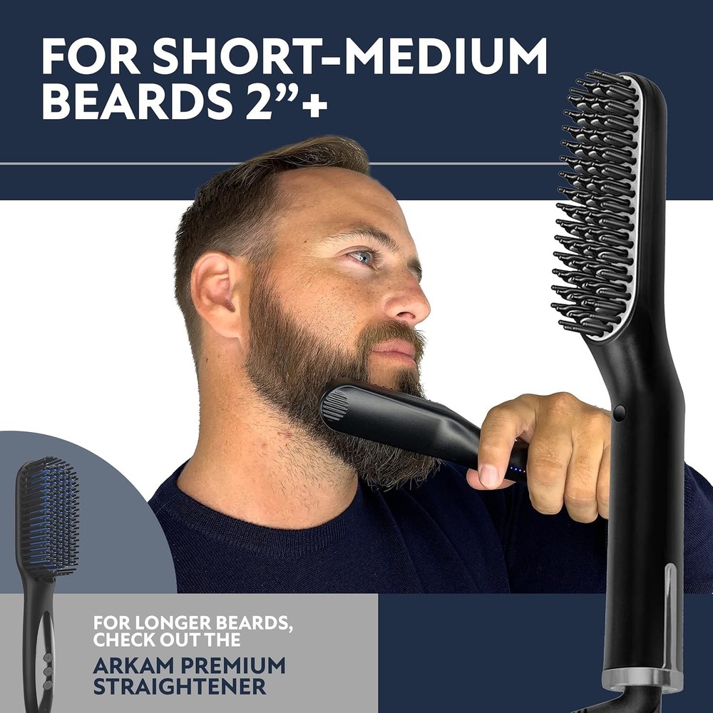 Stylish & Efficient Beard Straightener Brush - Perfect for Medium Length Beards