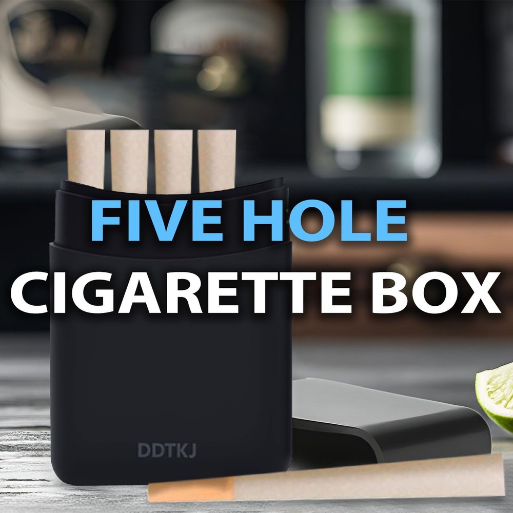 5Hole King Size Preroll Cone Holder Case | Classic Black Pre Rolled Cone Stor...