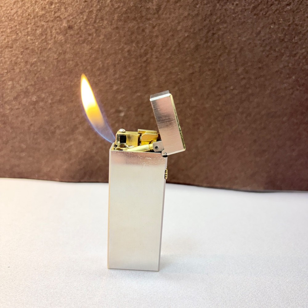 DUNHILL ROLLAGAS LIGHTER PALLADIUM FINISH PIPE & CIGAR FLAME FULLY SERVICED