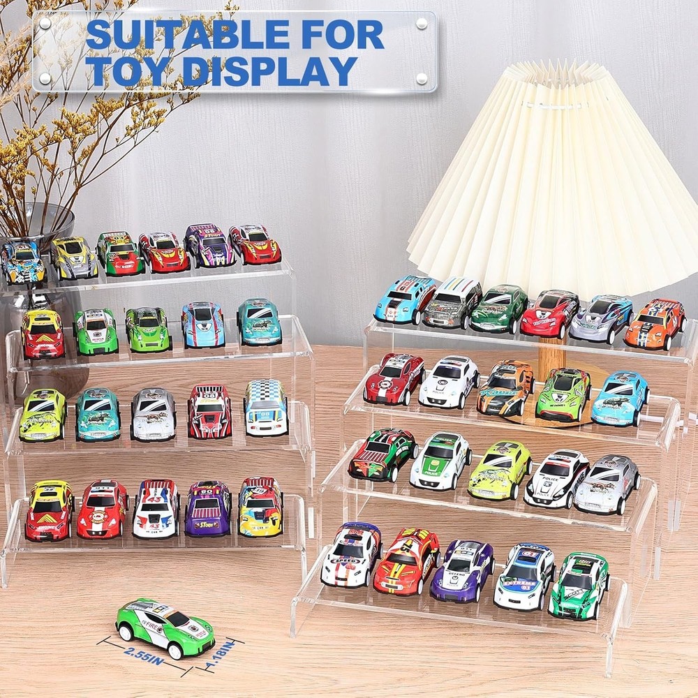 Polished Acrylic Display Risers - 16 Pcs Set for Organized Elegance in Any Space