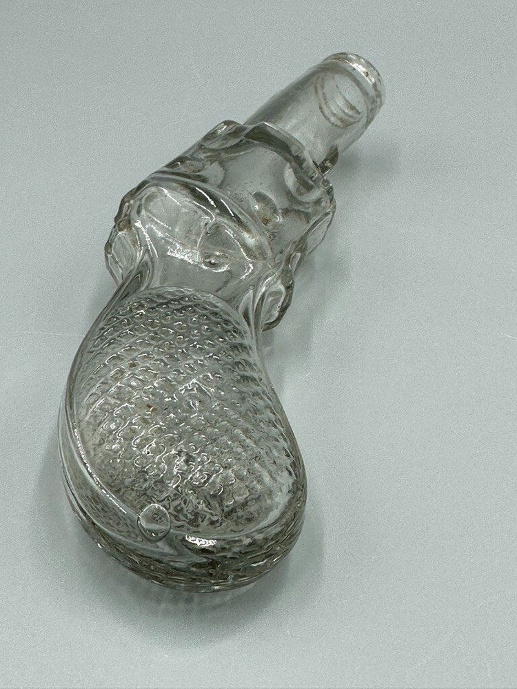 Antique GUN Medium Round Grip Figural Glass CANDY CONTAINER A&E 282