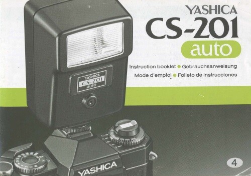 Yashica CS-201 Auto Flash Instruction Manual (Kyocera) multi-language