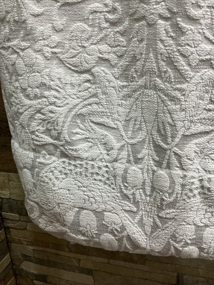 2pc Morris &Co STRAWBERRY THIEF Heavy Window Curtains Panel Drapes White Grey 84