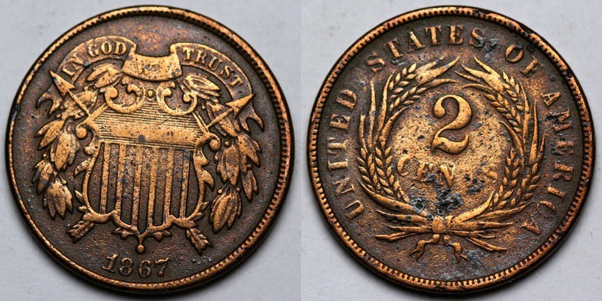 1867 Two Cent Piece