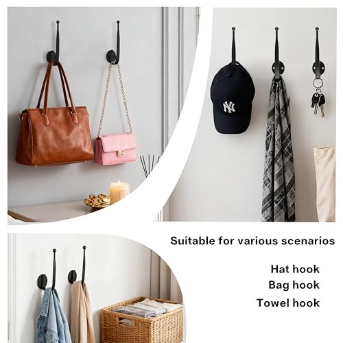 2pcs Curtain Holdbacks Black， Curtain Holders for Wall Mounted Curtain Pull