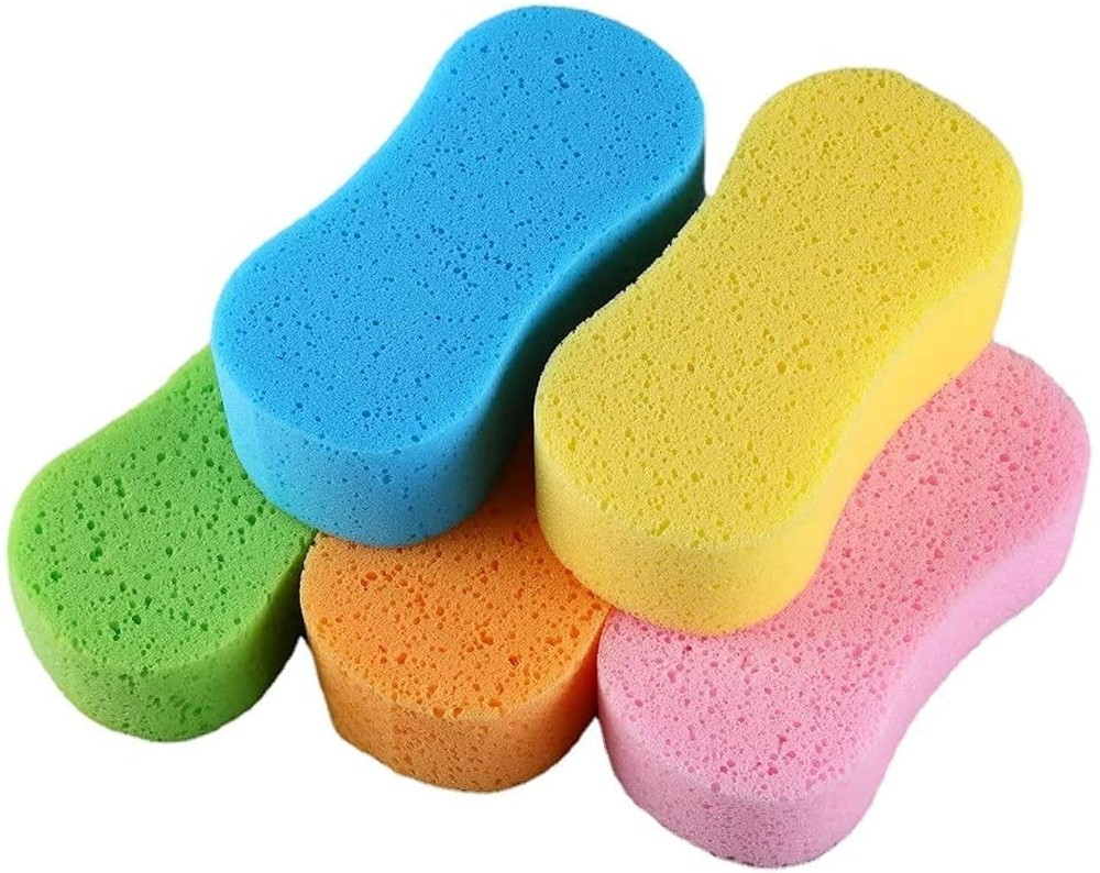 Car Wash Sponge, Thick, 3 Pack, Random Colors, Multi Surface