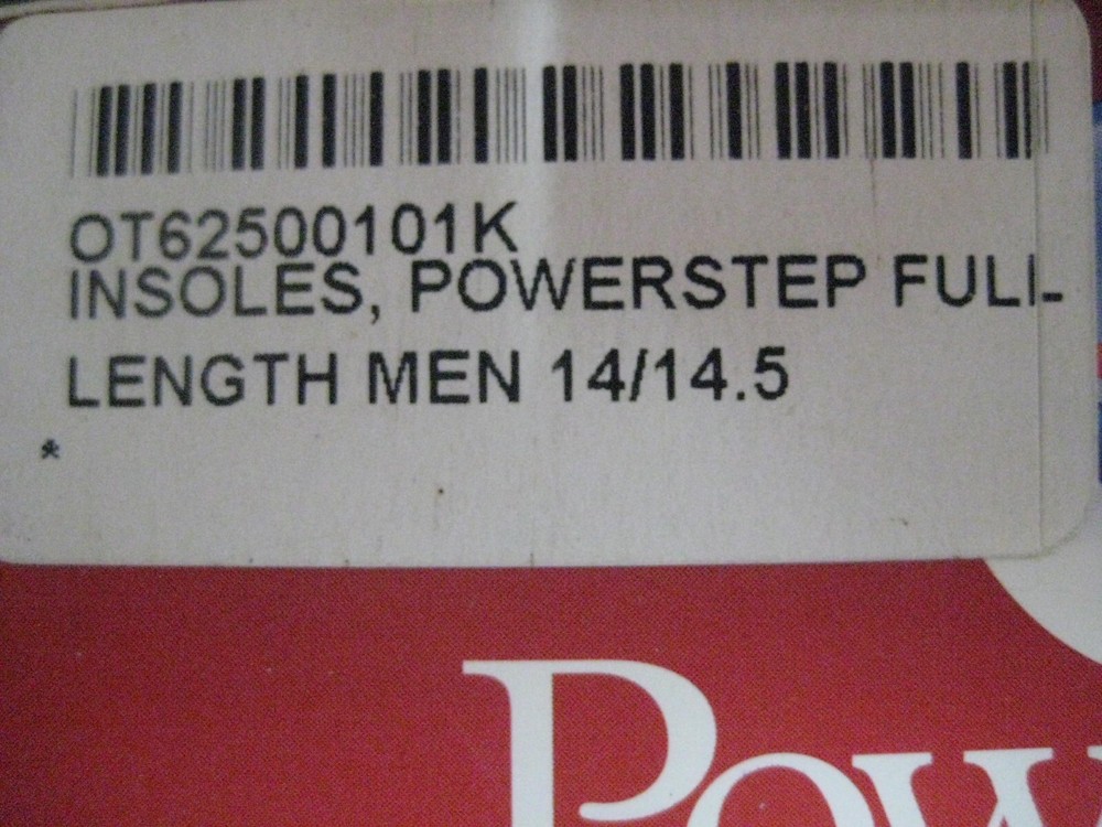 Powerstep ORIGINAL Full Length Orthotic Insoles Two Sizes