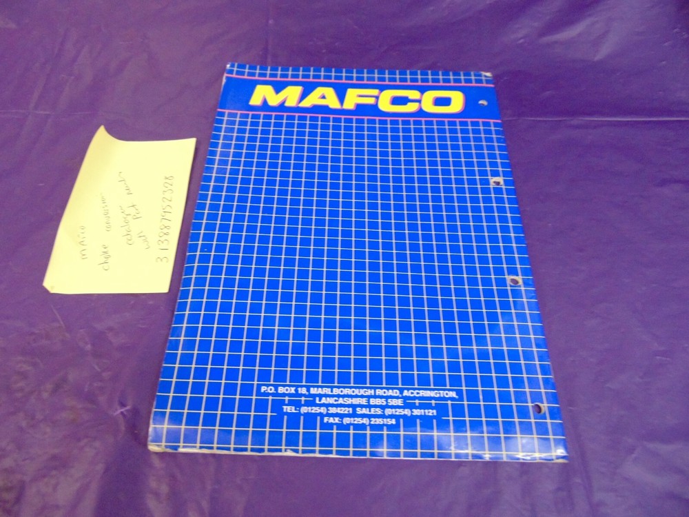 MAFCO CHOKE CONVERSION KIT PARTS CATALOGUE