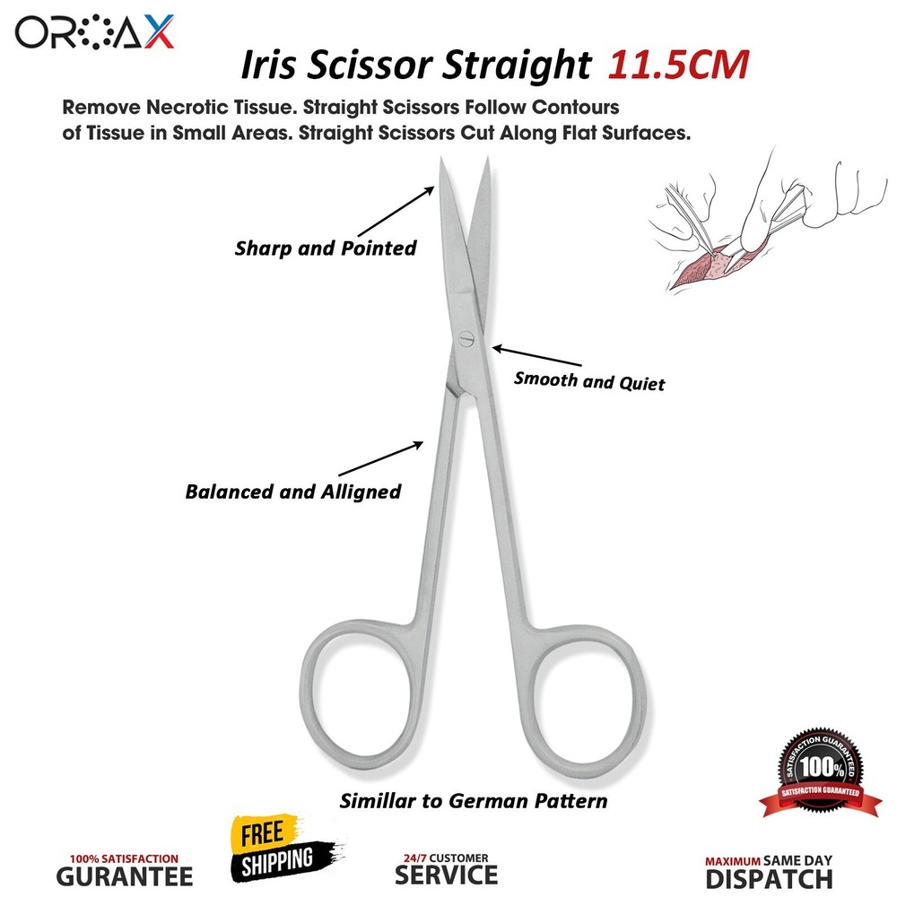 Dental Iris Gum Scissors Straight Surgical Tissue Sharp Shears Veterinary Tools