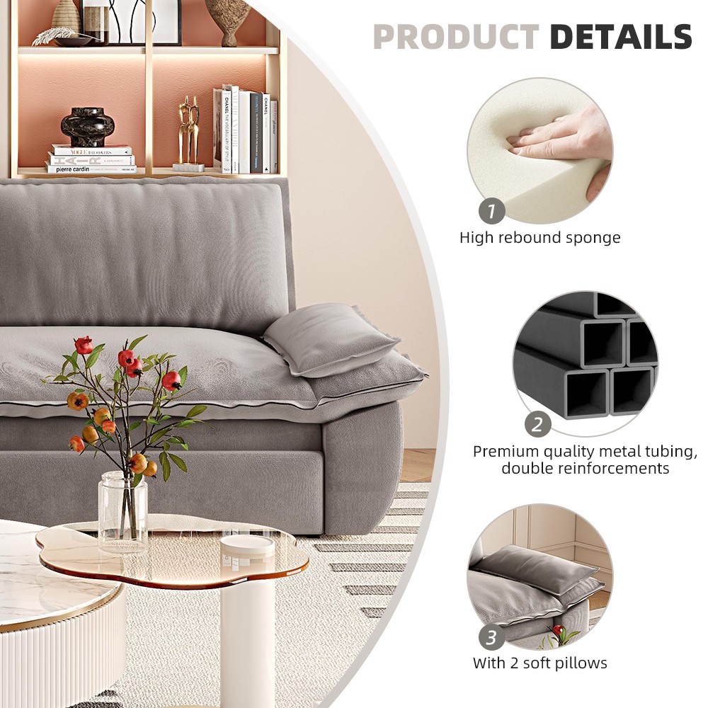 73.2" Queen Pull Out Sofa Bed,3-in-1 Convertible Sleeper Sofa,Multi-Functio