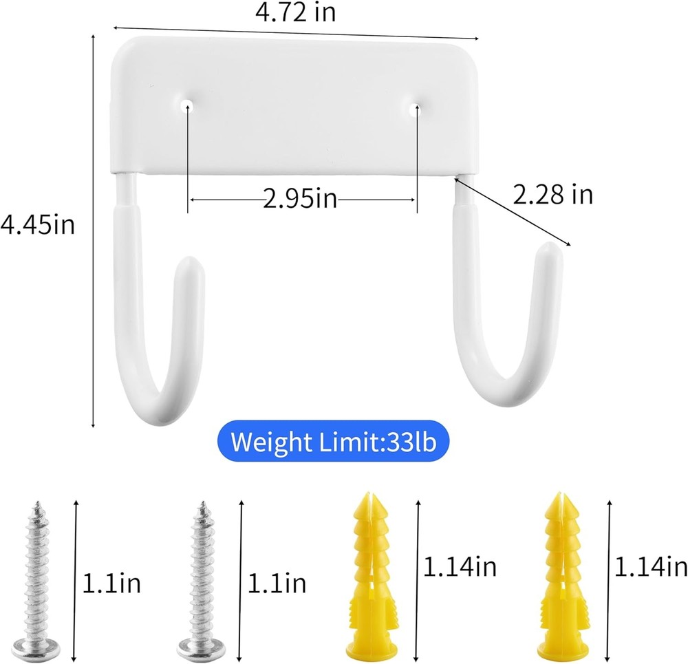 Ironing Board Holder, Sturdy and Space-Saving Small, White