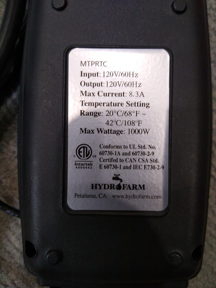 Hydrofarm Electronic Heat Mat Temperature Controller