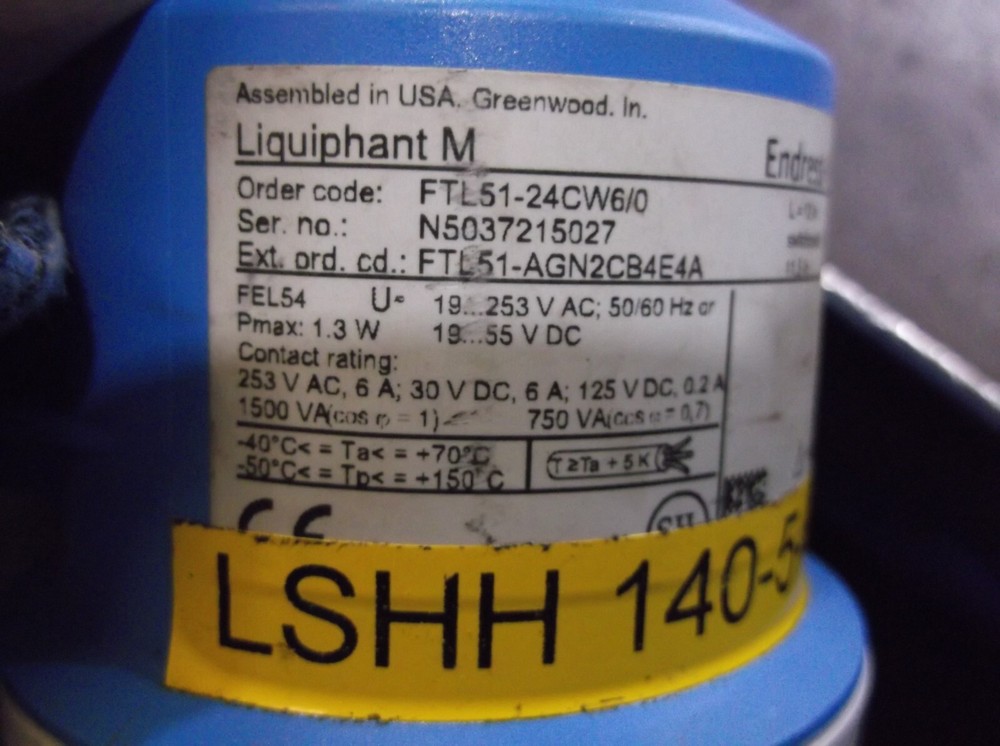 ENDRESS + HAUSER FTL51-24CW6/0 LIQUIPHANT M LEVEL SWITCH (ZZ3)
