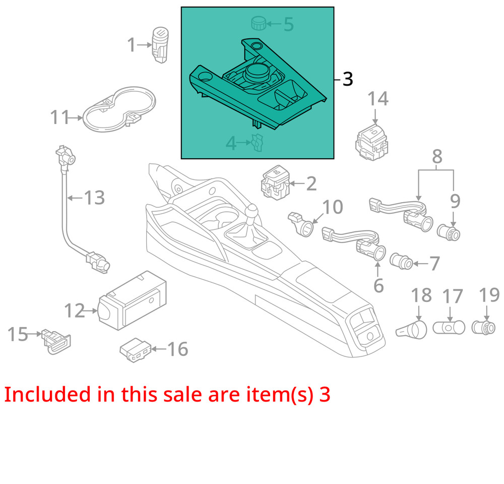 CONSOLE MTD CONTROLLER OEM 15-18 A3 AUDI 1YR WRNTY
