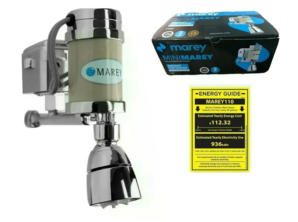 NEW MAREY HOME COMPACT TANKLESS SHOWER WATER HEATER MINI MAREY 110V 2.6KW