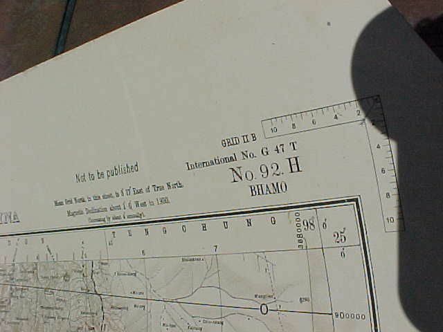 ORIGINAL WWII MAP BURMA CHINA BHAMO 1941