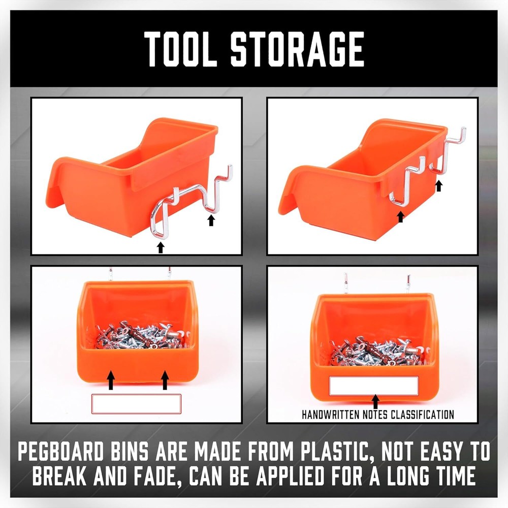 238-Piece Pegboard Hook Set with Bins for Tool Organization