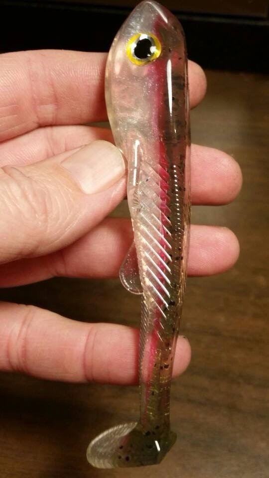 BASSTACKLE Swimbait Mold - Line Thru BTS 605 , 5” . Can Also Pour Solid Body WOW