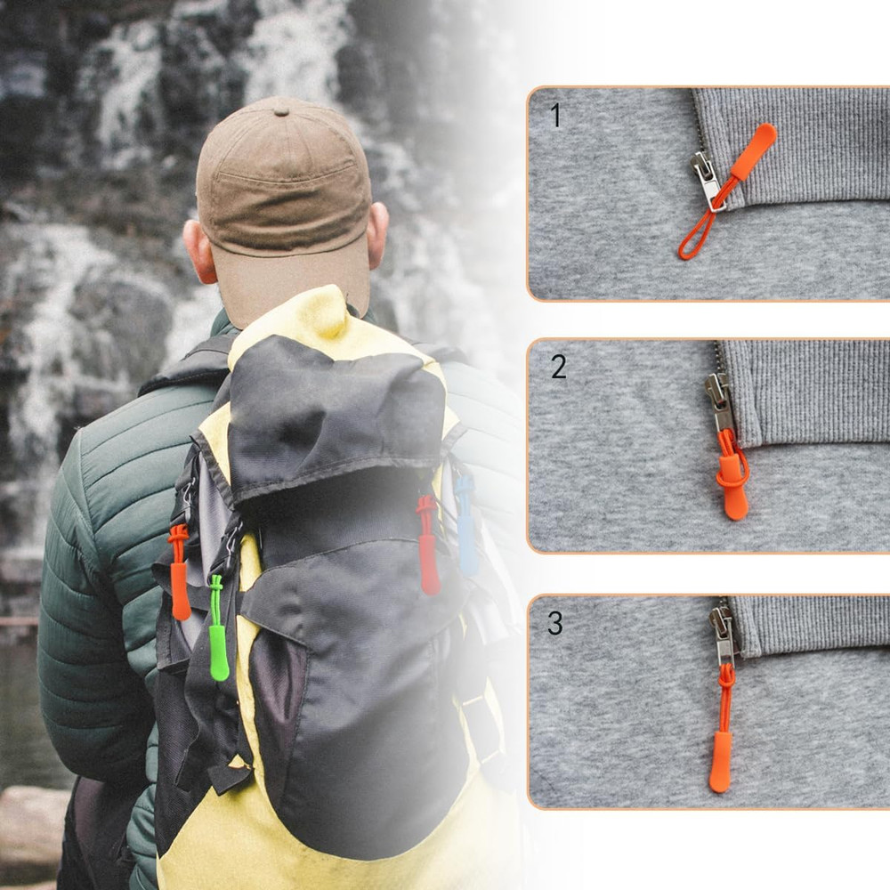 30 Pcs Colorful Zipper Pulls, Nylon Cord Extension Zipper Pulls for Backpacks fo