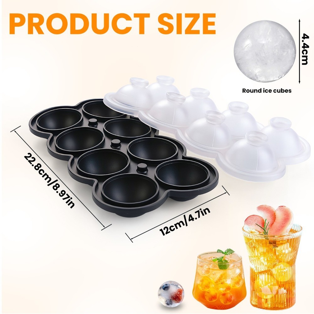 Large Round Square Silicone Ice Cube Ball Maker Tray Sphere Molds Bar Whiskey