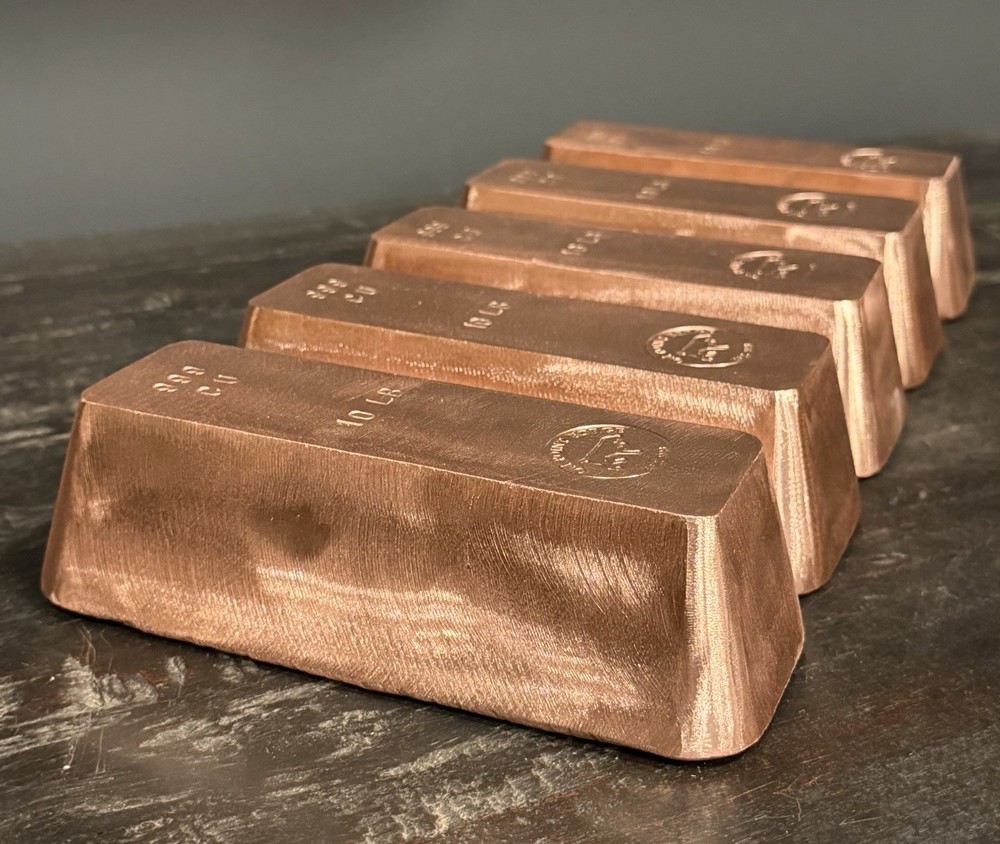 10 Lb .999 Solid Copper Bar | Hand Poured Copper Bullion