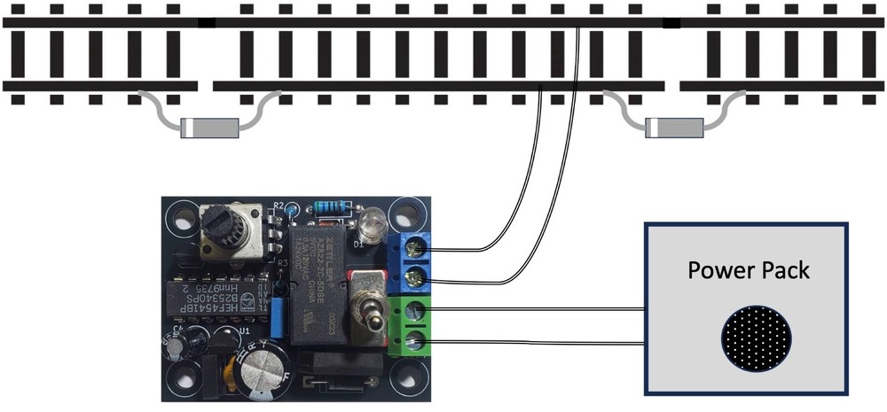 QTY-2 Train Reversing Control Board - Back & Forth for HO / N Ga Model Railroads