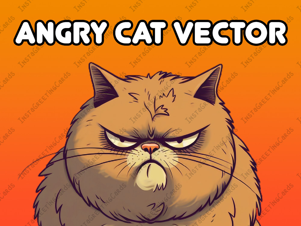 Angry Cat Vector | Cat vector | Angry Cat svg | Grumpy svg | Grumpy Cat