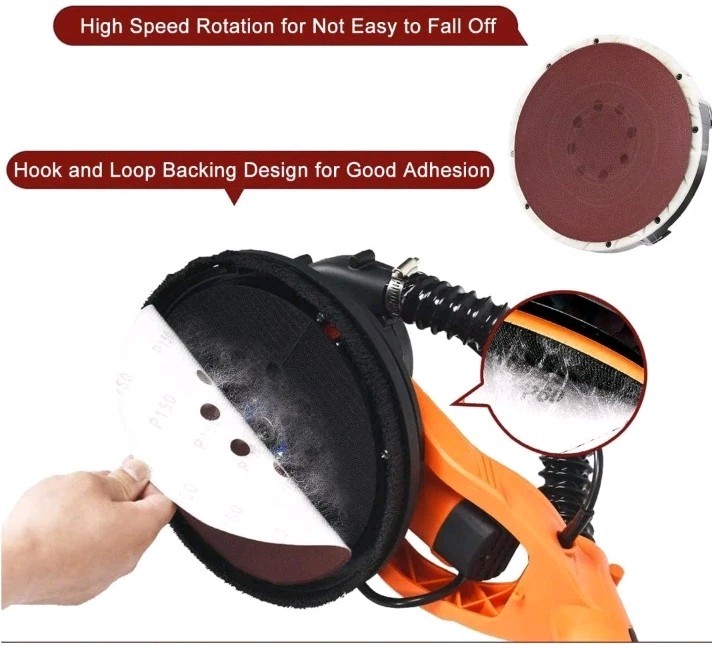 10Pcs 7" 8 Hole Hook&Loop Sanding Disc 120 Grit Flocking Sandpaper Sander Paper