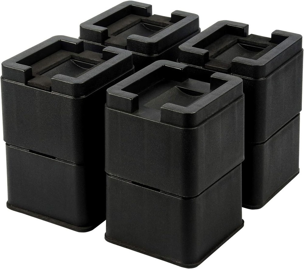 8 Pack of Adjustable Square Bed Risers - Enhance Storage & Accessibility