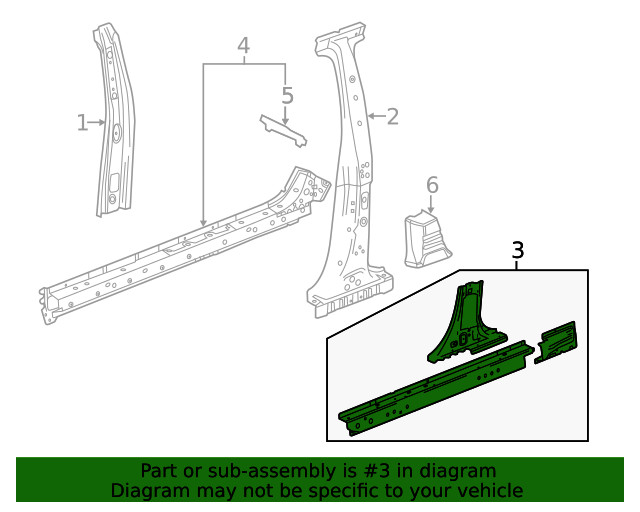 Genuine GM Driver Side Rocker Inner Panel 42553146