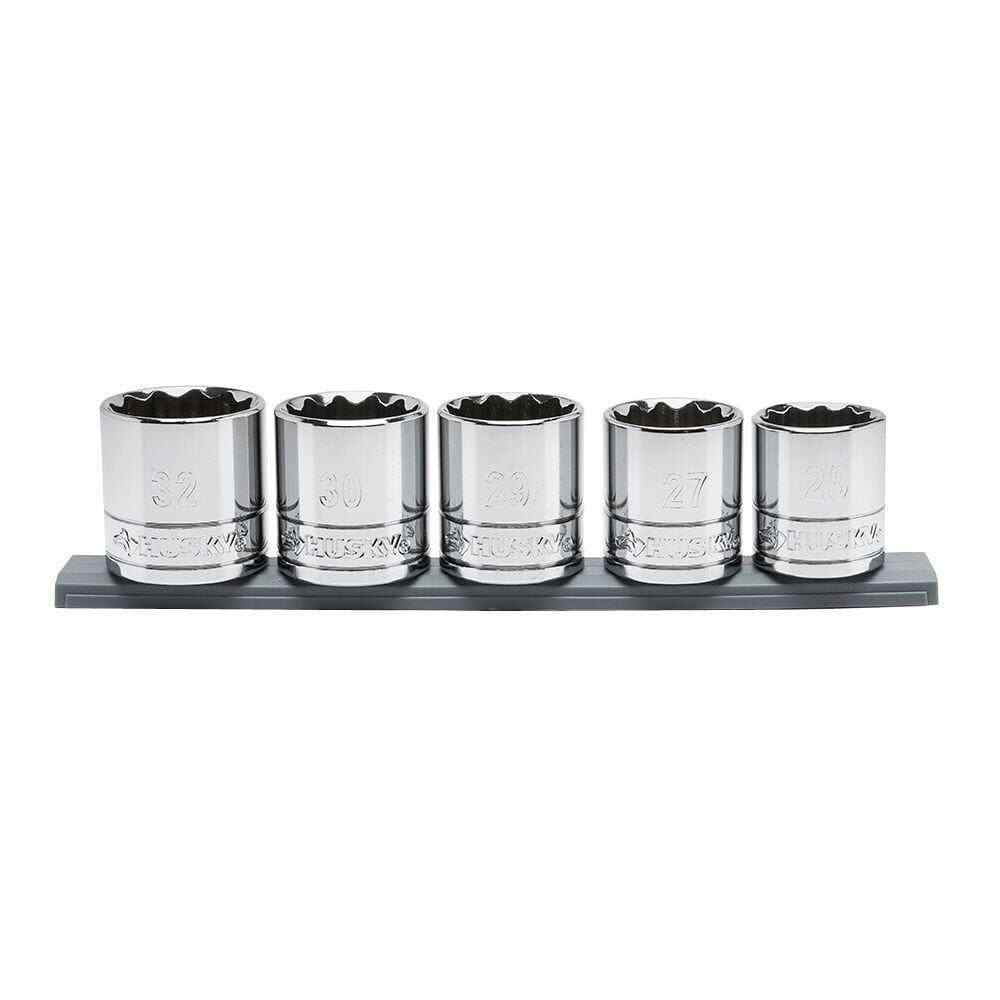 Husky 1/2 in. Drive Metric Large Socket Set (5-Piece)
