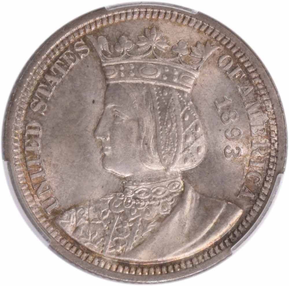 1893 Isabella Commemorative Silver Quarter MS64 CACG