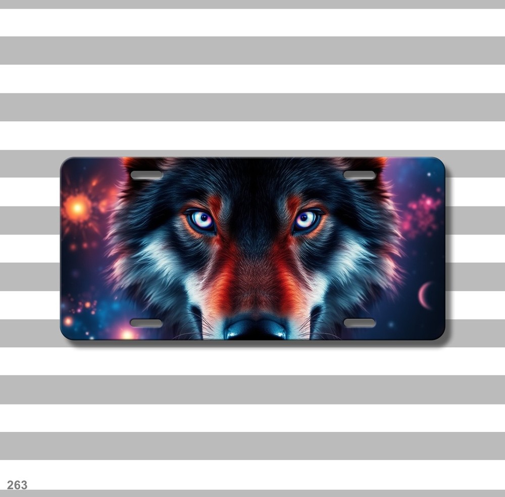 Hyperrealistic Wolf License Plate Name Plate Universal Fit Plate Unique Gift