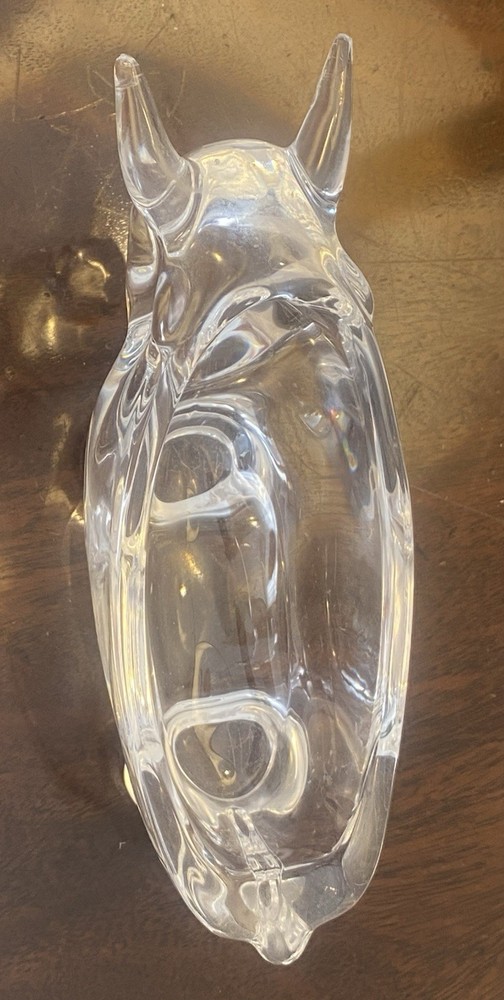 Cannes Le Chatel Vintage Crystal Bull Mid 20th c