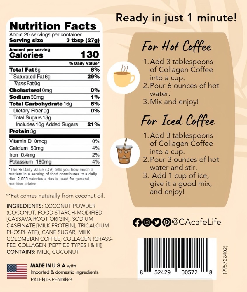 CAcafe Collagen Coffee 19.05OZ