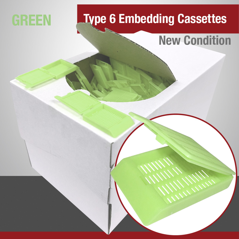 Embedding Cassettes, Type-6, Green, One-Piece, 1,000 Per Case Pack