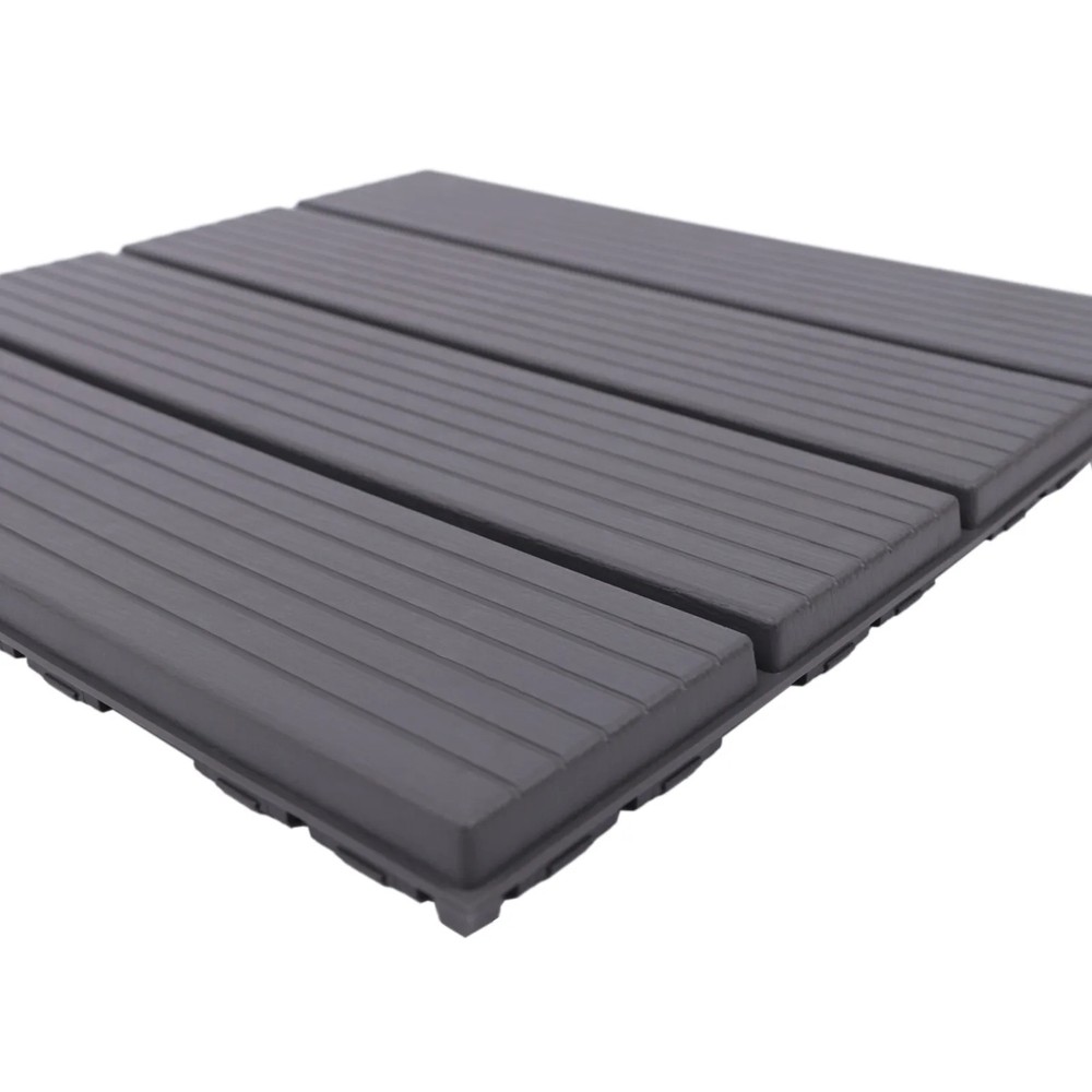 Interlocking 12"x12" Plastic Composite Patio Deck Tiles Easy DIY Installation