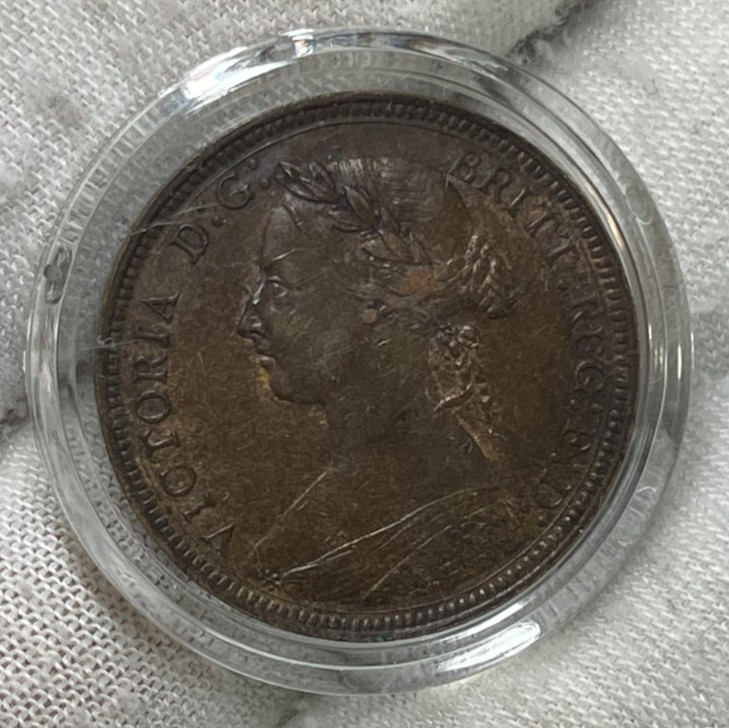 1893 Great Britain Half Penny Coin Great Condition