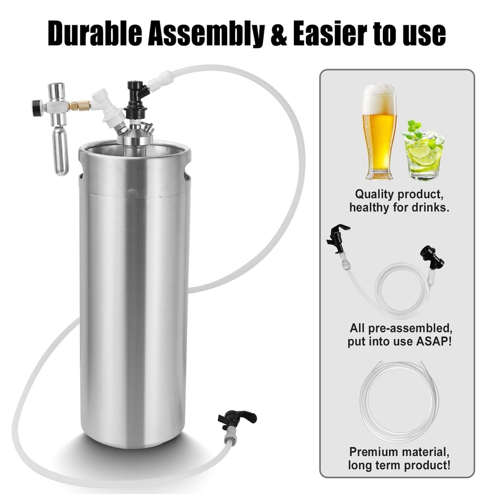 5ft Ball Lock Beer Line Assembly for Corny Keg Party Tap Ball Lock Keg Beer L...