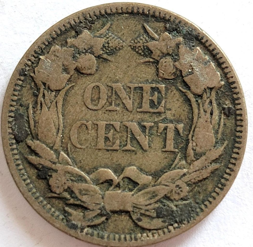 1858 US FLYING EAGLE PENNY 1 CENT F DETAILS