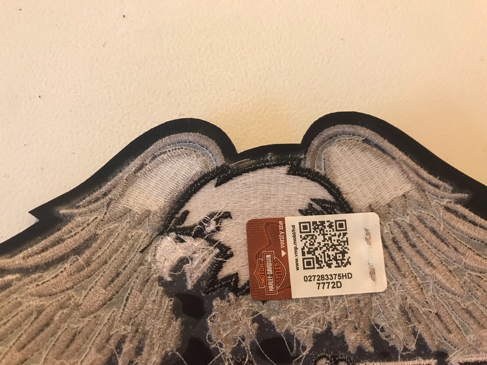 Large 10 3/4" Harley Davidson Owners Group Patch HOG Eagle Jacket White Wings