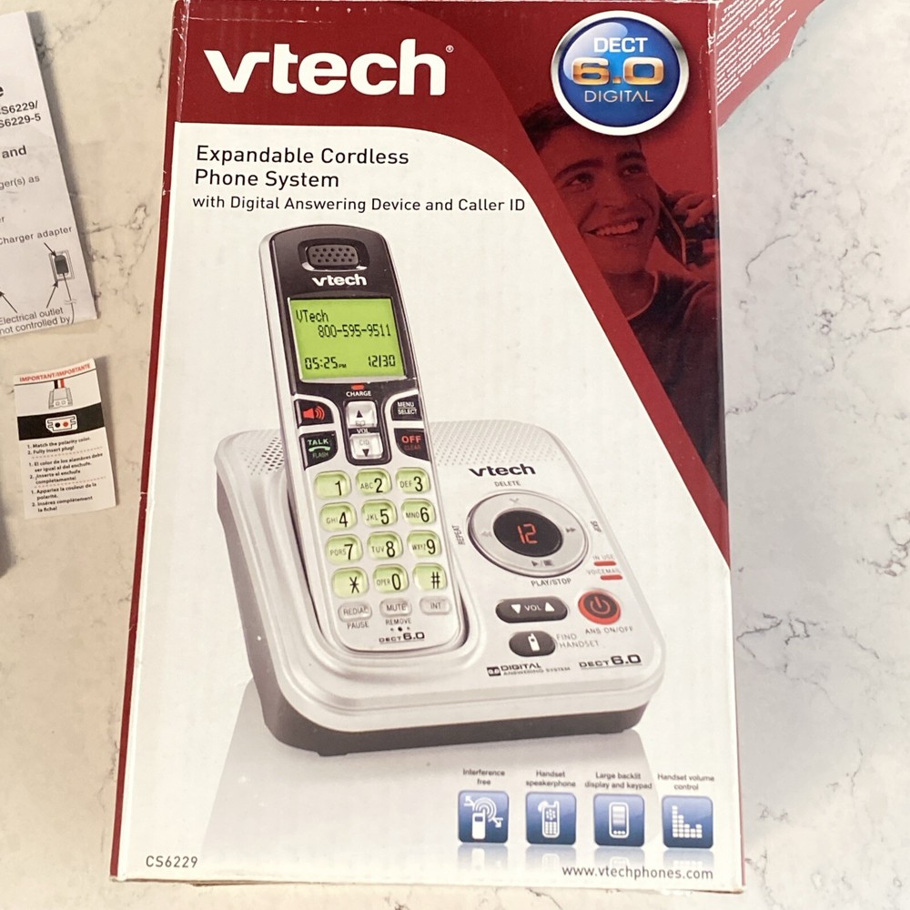 Vtech CS6229 DECT 6.0 Digital Cordless Answering System Handset Untested