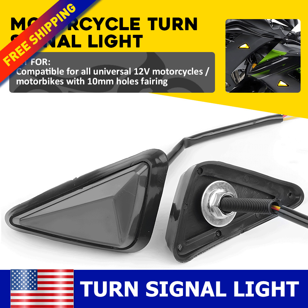 Motorcycle Daytime Running Turn Signal Indicator Blinker Amber LED Light White A